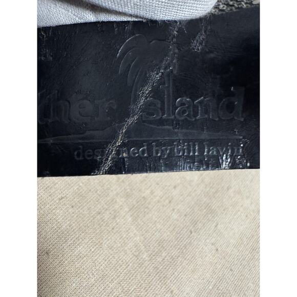 Leather Island Belt Mens 36 Black Studded Grommet Distressed Buckle Rock LI561 - Picture 12 of 14